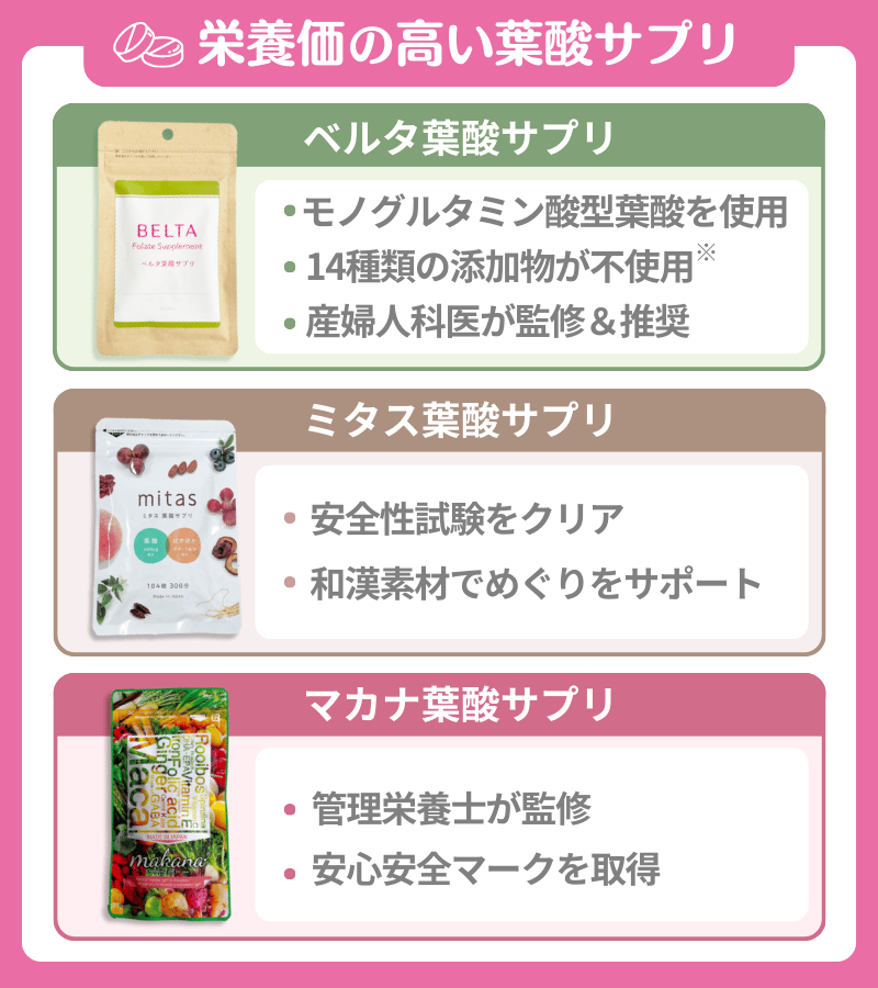 栄養価の高い葉酸サプリメント