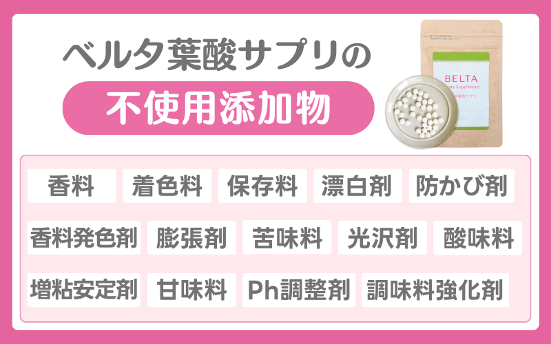 ベルタ葉酸サプリで使われていない添加物