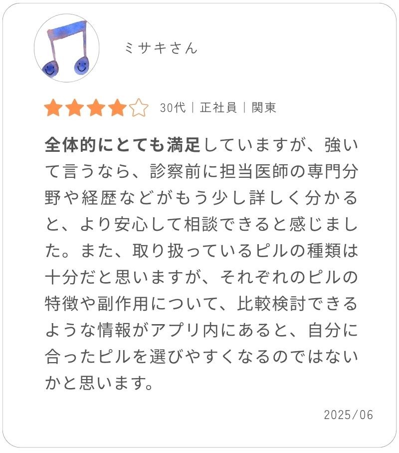 メデリピルの口コミ