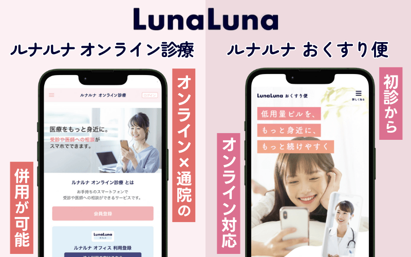 ルナルナオンライン診療|通院とオンラインが併用できる病院を探せる