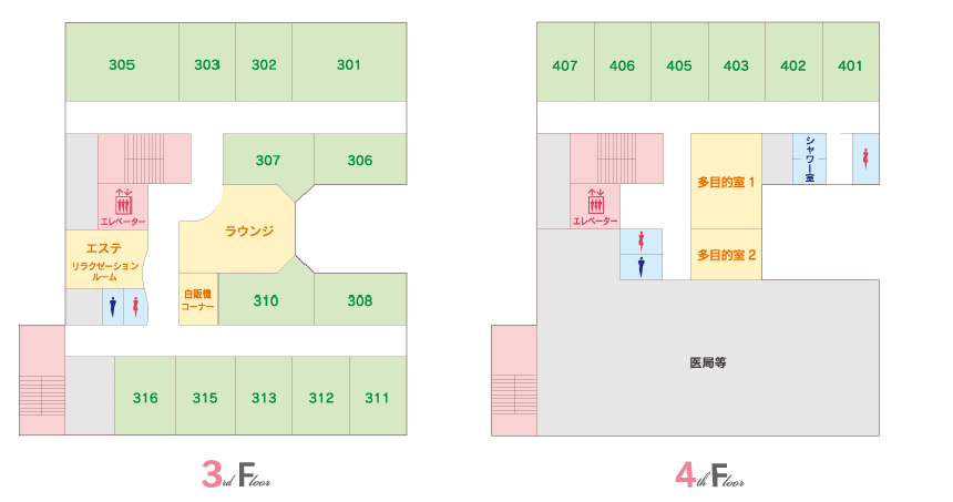 当院3階、4階の図